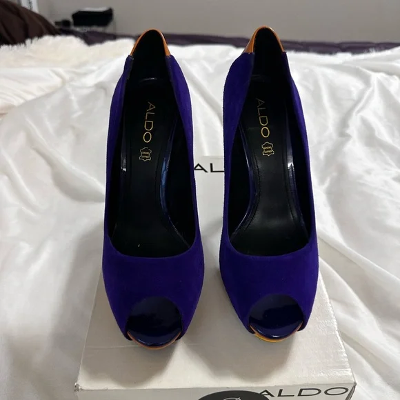 Aldo Purple and Orange Peep Toe Heels - Picture 6 of 6